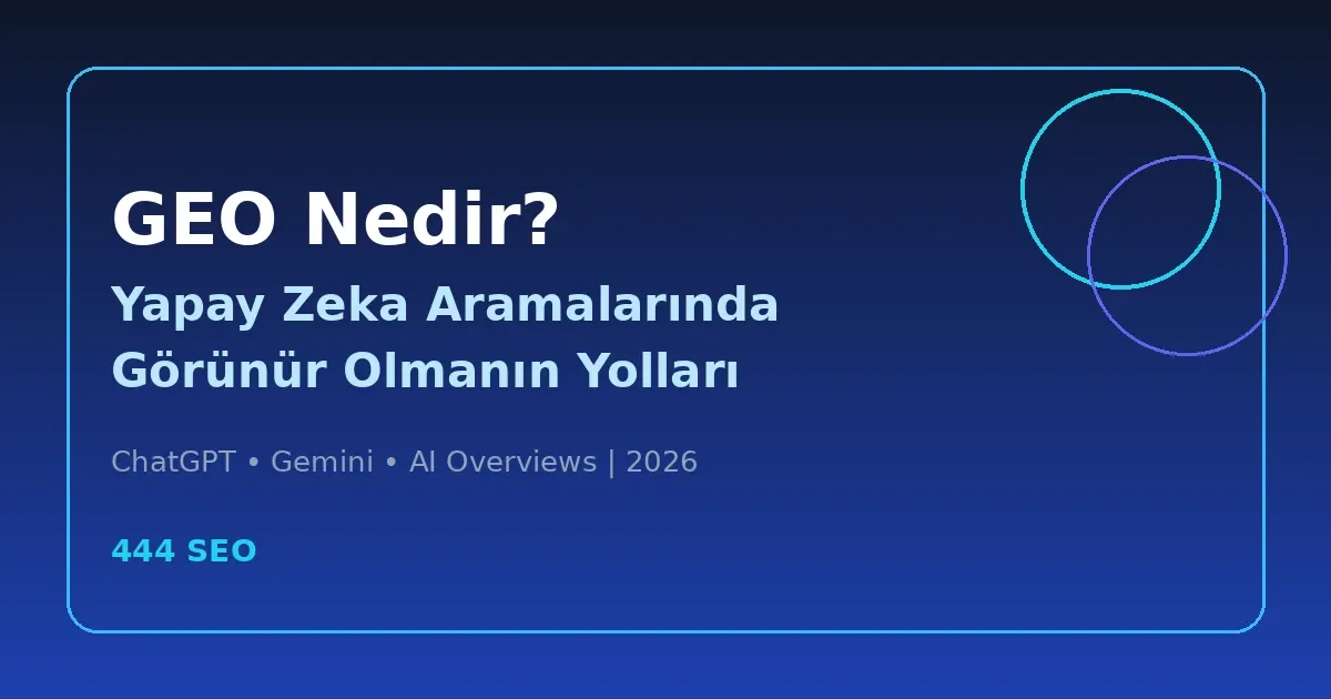 GEO Nedir? Yapay Zeka Aramalarında Görünür Olma