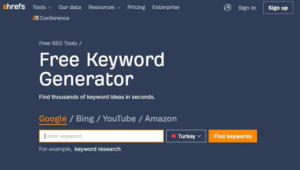 Free Ahrefs Keyword Generator
